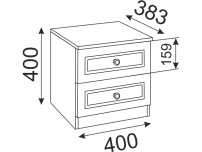 Тумба прикроватная Беатрис М12 ШхВхГ 400х400х383 мм